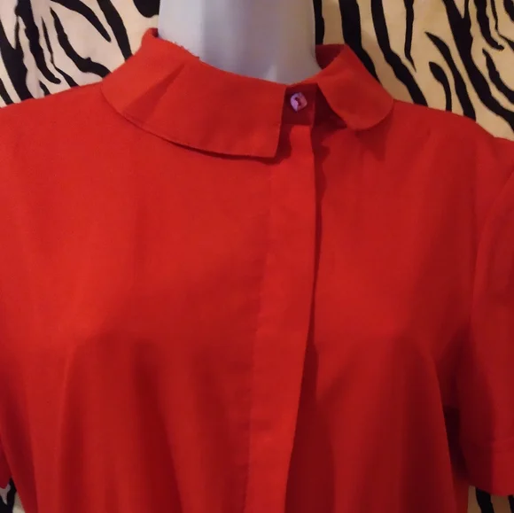 High neck collar, color block vintage dress by KH2 - Picture 3 of 11